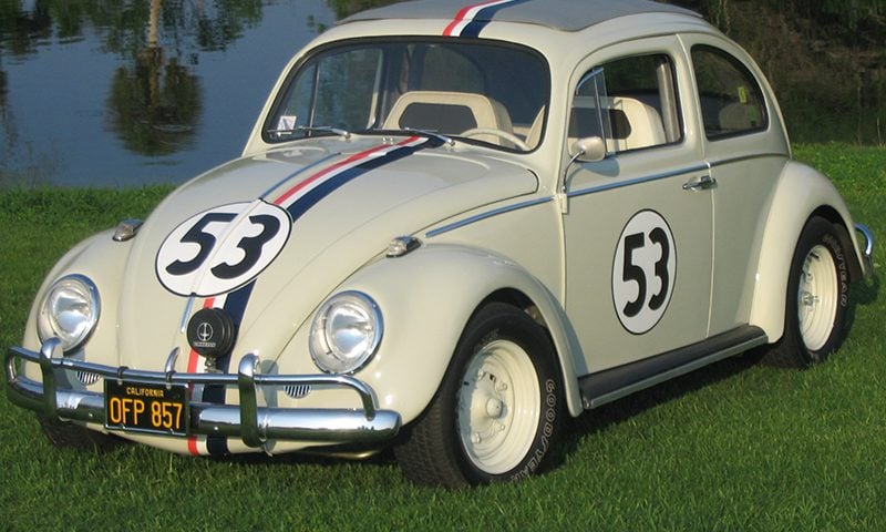 Boxer Herbie Hide with 'Herbie' the Volkswagen