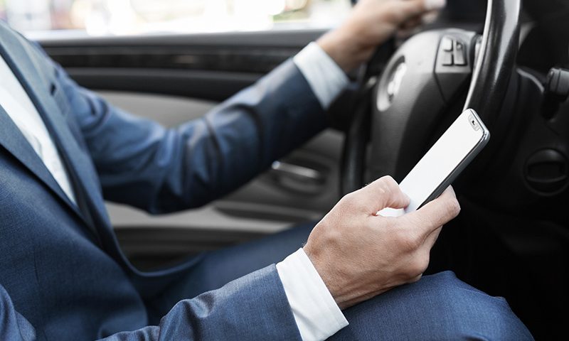 Guilty driver let off after using his mobile phone in the car.