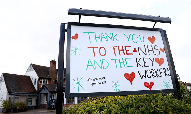 NHS thank you sign