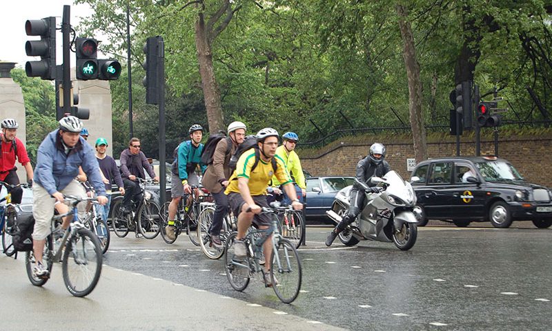 Sharing the road with cyclists