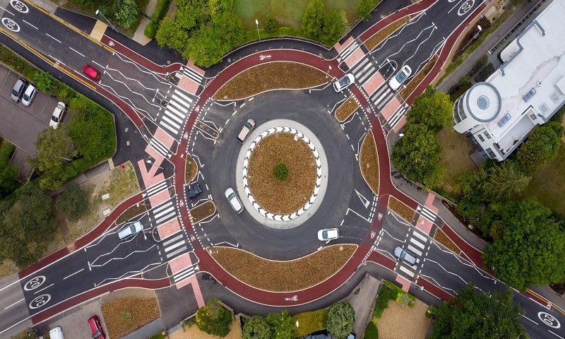 UK’s first Dutch-style roundabout in Cambridge.