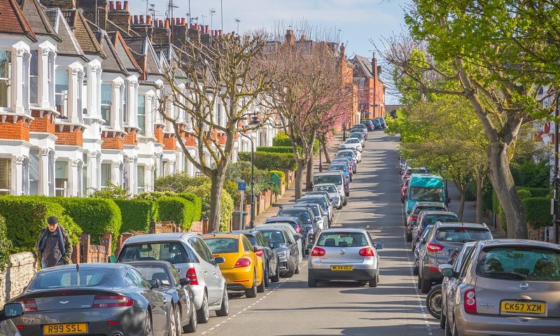 A car driving through a London street