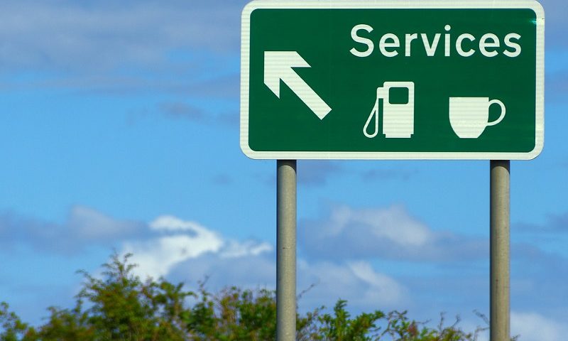 Motorway service sign