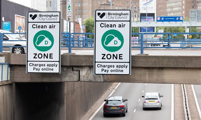 Clean Air Zone signs warning of charges in Birmingham (credit to PA Images)