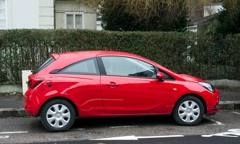 Red Vauxhall Corsa