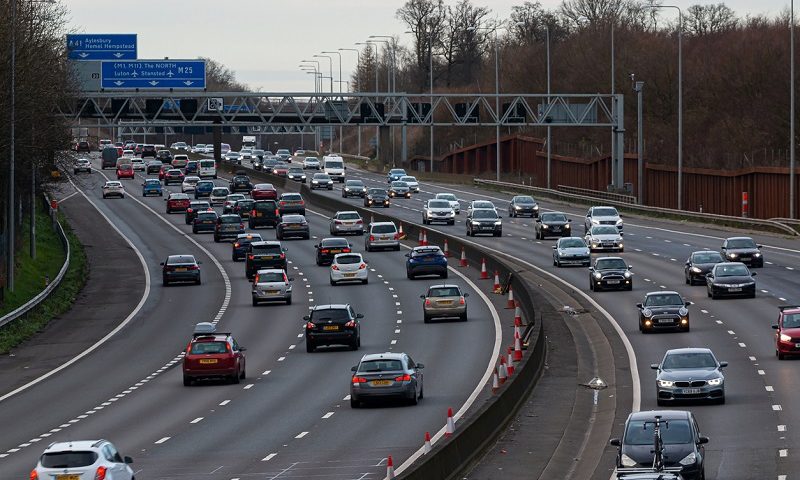 Evening traffic on the M25