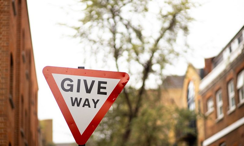 Give way road sign in London