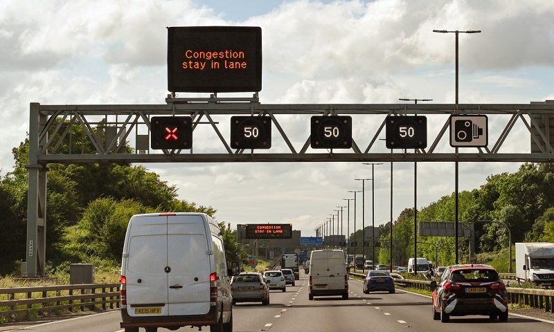 Cars on the M4 motorway