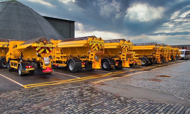 Road gritters at Wirral Salt Dome